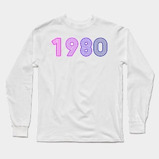 Year 1980 - Retrowave Colors Long Sleeve T-Shirt